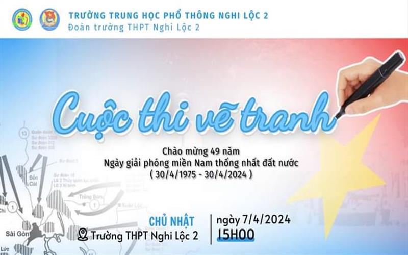 CUỘC THI VẼ TRANH HUỚNG TỚI LỄ KỶ NIỆM 49 NĂM NGÀY GIẢI PHÓNG MIỀN NAM THỐNG NHẤT ĐẤT NƯỚC (30/4/1975-30/4/2024)